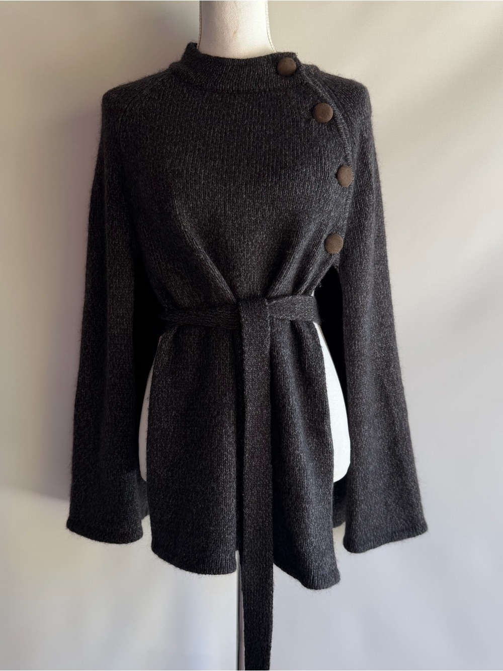 Theory Cashmere Blend Belted Cape - sz M